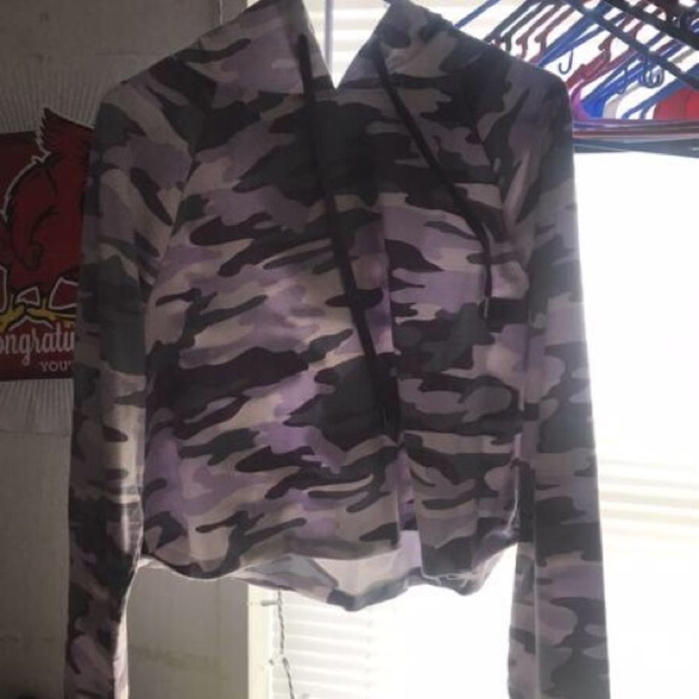 Target Purple Camo Cropped Hoodie (XL)